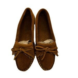 Minnetonka Like New Soft Soled Suede “Classic Driver” Fringe Moccasins Sz 5